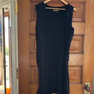 Marc Bouwer Black Sleeveless Ruched Midi Dress